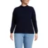 Women's Plus Size Relaxed Cotton Long Sleeve Mock Turtleneck, Front