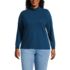 Women's Plus Size Relaxed Cotton Long Sleeve Mock Turtleneck, Front