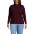 Women's Plus Size Relaxed Cotton Long Sleeve Mock Turtleneck, Front