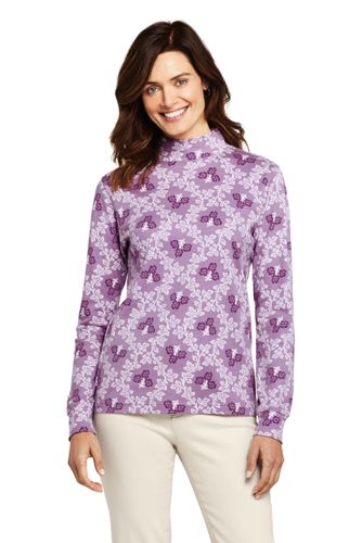 Women's Relaxed Cotton Mock Turtleneck from Lands' End