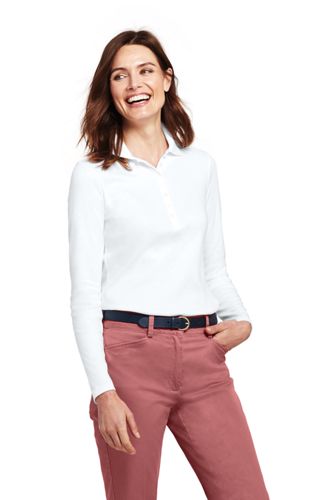 lands end women's long sleeve polo shirts