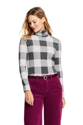 Women's Cotton/Modal Print Roll Neck