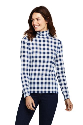 Women's Cotton/Modal Print Roll Neck