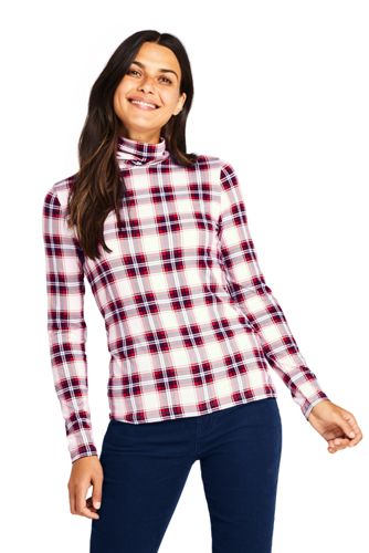 Women's Cotton/Modal Print Roll Neck