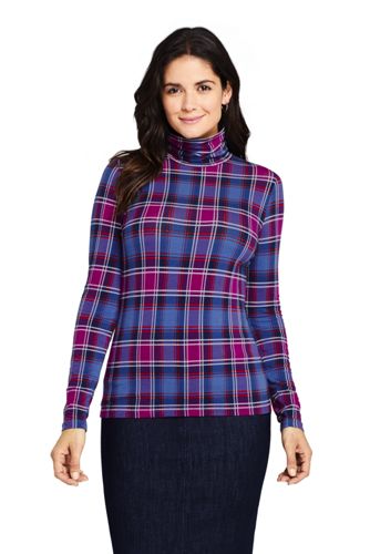 Women's Cotton/Modal Print Roll Neck