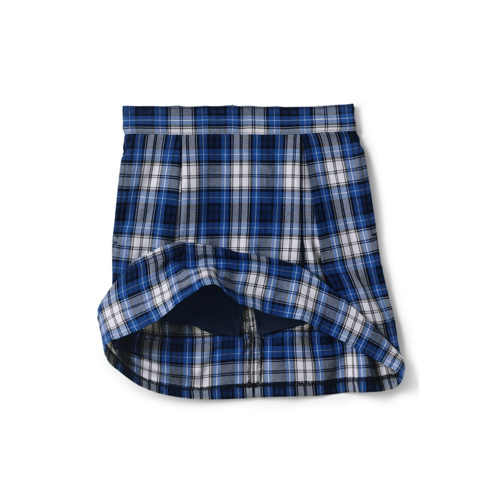 School Uniform Girls Plaid Top of Knee Pleat Skort Lands End