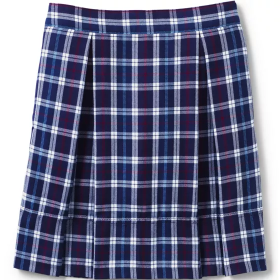 Little Girls Plaid Top of Knee Pleat Skort - primary