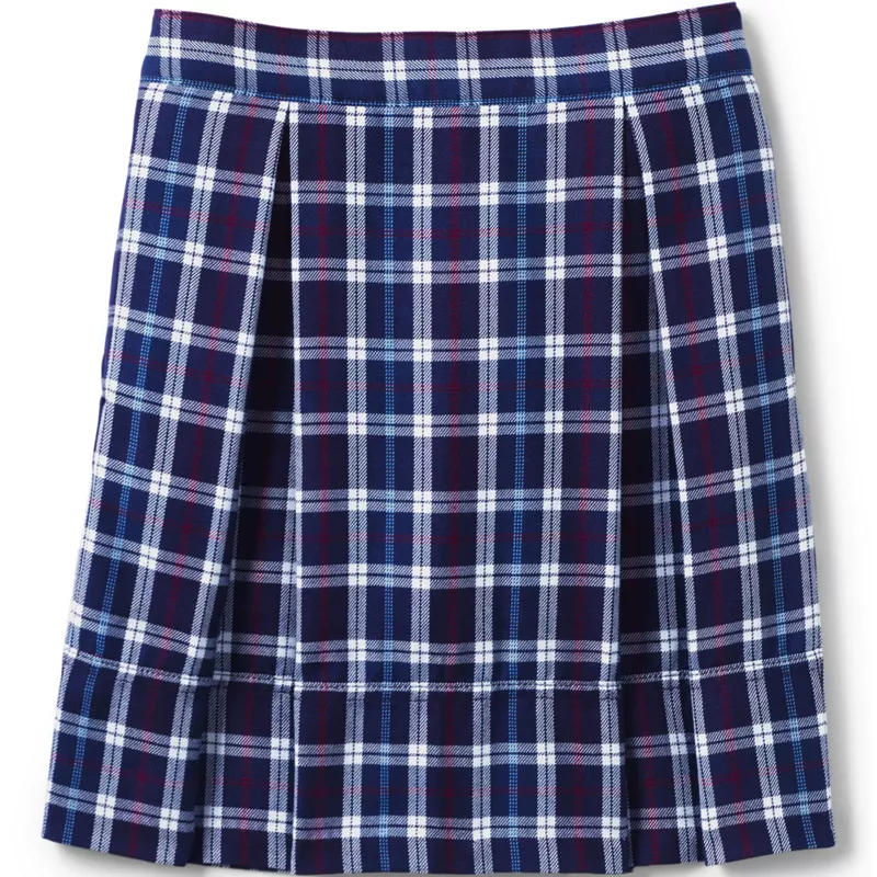 Little Girls Plaid Top of Knee Pleat Skort, Front