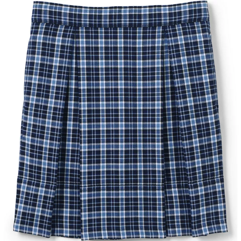 Girls Plaid Top of Knee Pleat Skort, Front