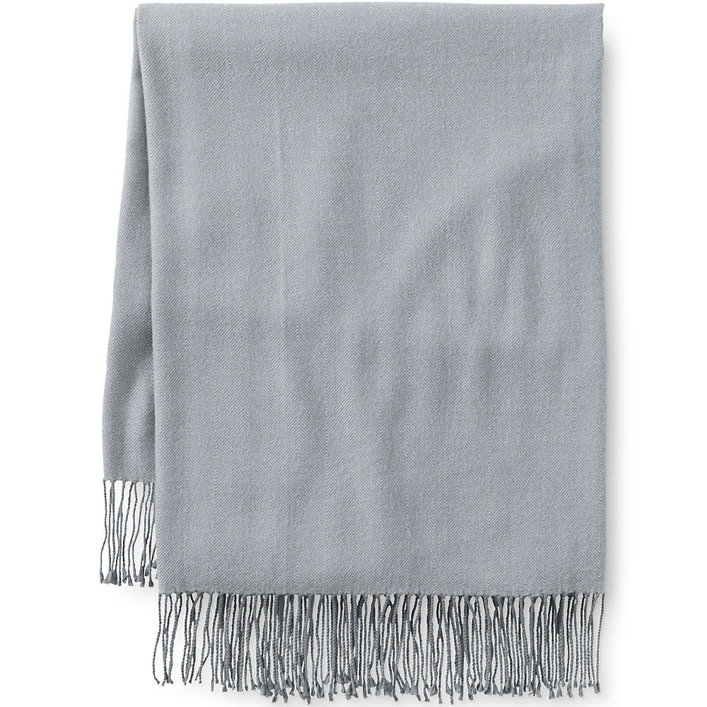 CashTouch Yarn-Dyed Herringbone Throw Blanket, Front