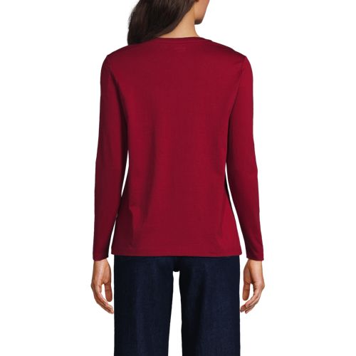 Women's Relaxed Supima Cotton Long Sleeve Crew Neck T-Shirt, Back