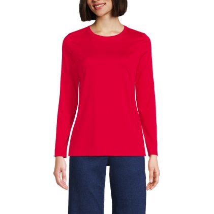 Women's Petite Relaxed Supima Cotton Long Sleeve Crew Neck T-Shirt - image 4