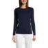 Women's Petite Relaxed Supima Cotton Long Sleeve Crew Neck T-Shirt, Front