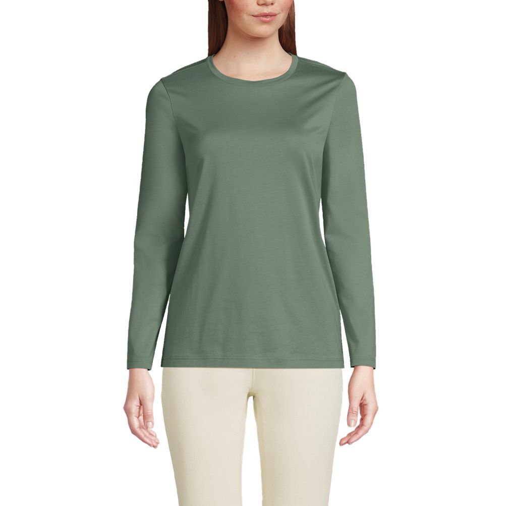 Supima Cotton Long Sleeve Crewneck T-Shirt | Lands' End