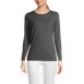 Women's Petite Relaxed Supima Cotton Long Sleeve Crew Neck T-Shirt, Front