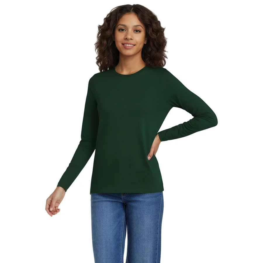 Women's Relaxed Supima Cotton Long Sleeve Crewneck T Shirt view 3