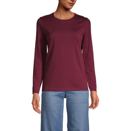 Women's Relaxed Supima Cotton Long Sleeve Crew Neck T-Shirt - image 1