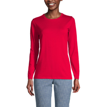 Le T-Shirt Supima® Ras-de-Cou Manches Longues, Femme Stature Standard image number 0