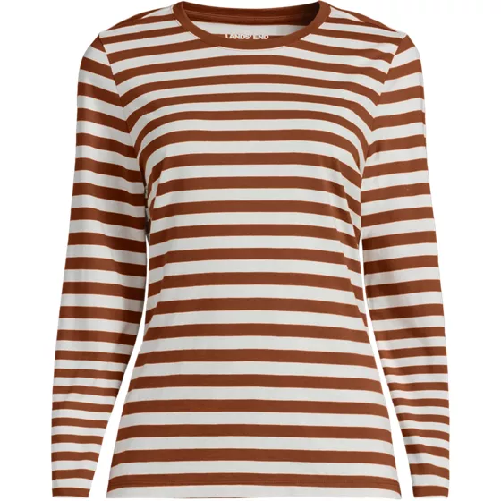 Plus Size Supima Cotton Long Sleeve Crewneck T-Shirt - primary