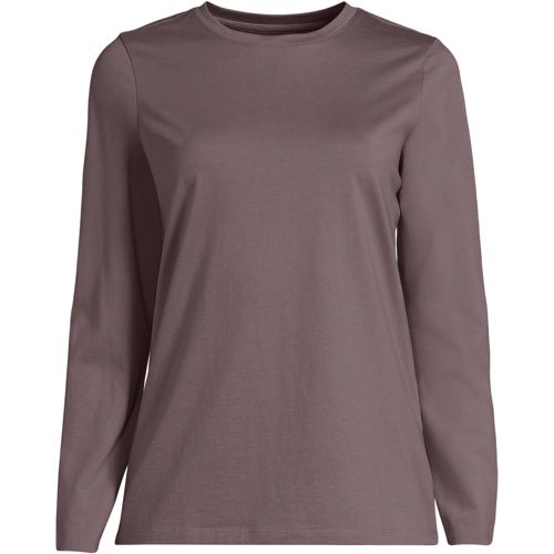 Women's Relaxed Supima Cotton Long Sleeve Crewneck T-Shirt | Lands