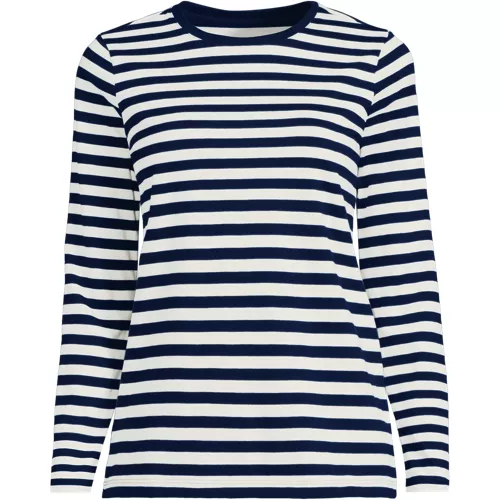 Supima Cotton Long Sleeve Crewneck T-Shirt, Front