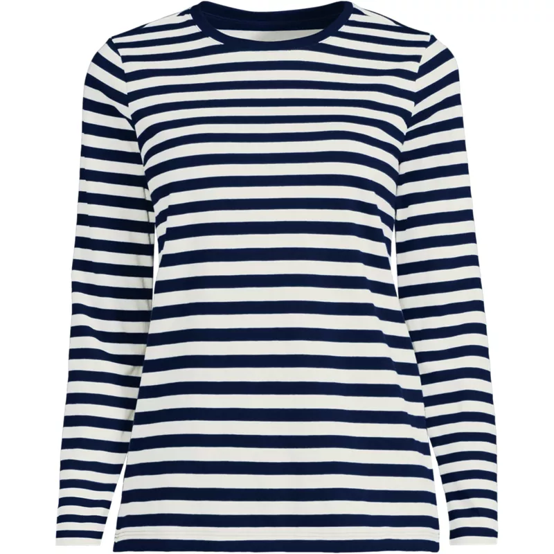Tall Supima Cotton Long Sleeve Crewneck T-Shirt, Front