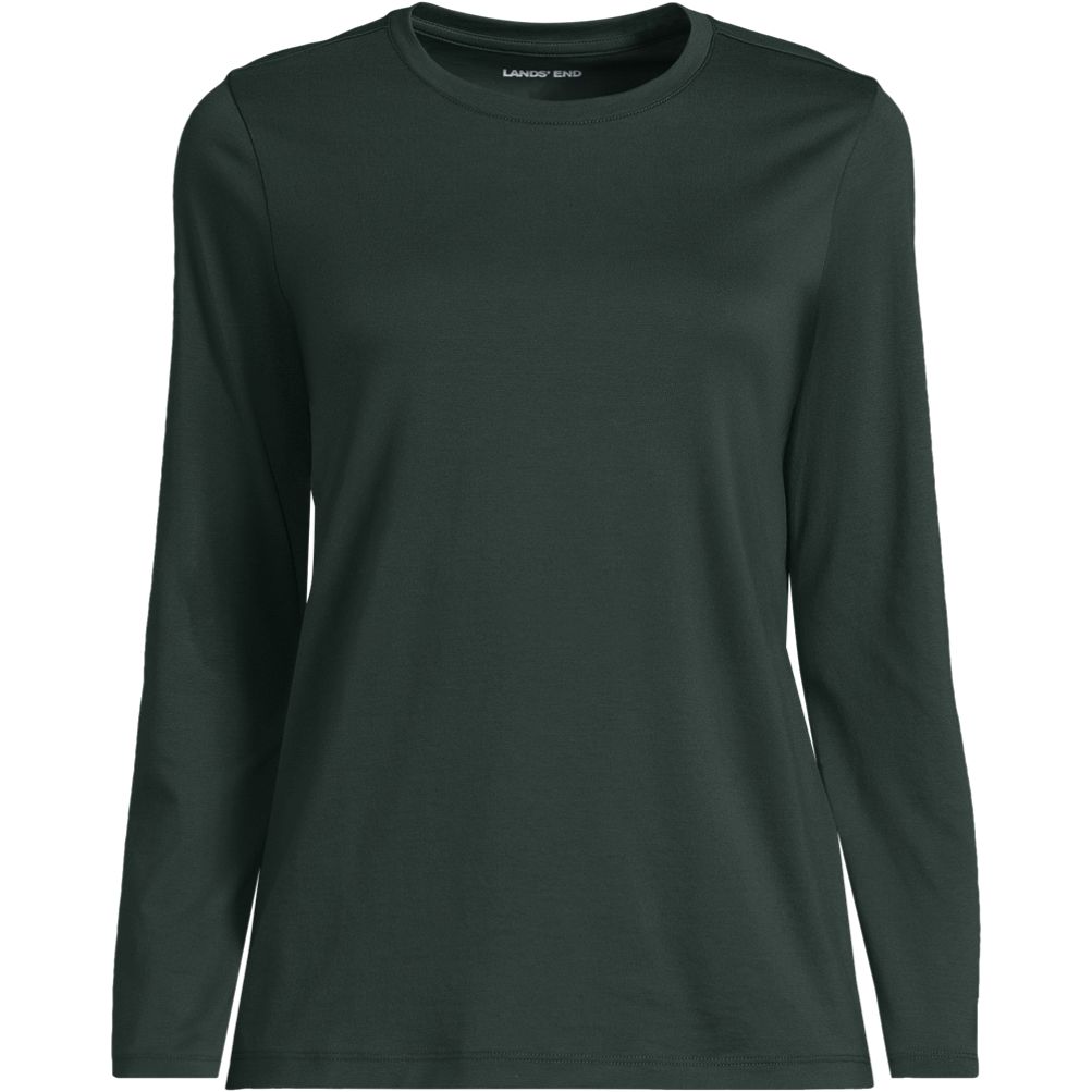 Supima Cotton Long Sleeve Crewneck T-Shirt | Lands' End