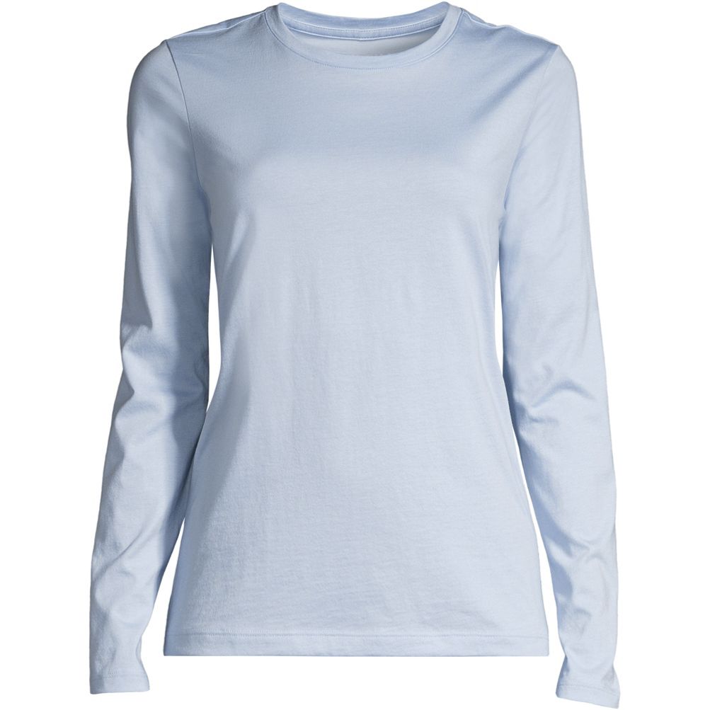 T-Shirt - Women's Fitted Cotton Long Sleeve Scoop Neck Tee