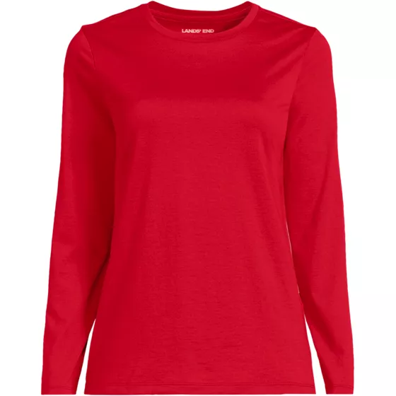 Plus Size Supima Cotton Long Sleeve Crewneck T-Shirt - primary