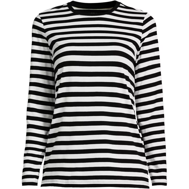 Supima Cotton Long Sleeve Crewneck T-Shirt, Front