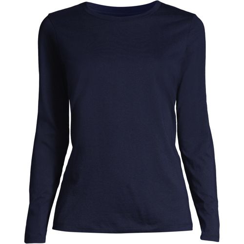 Women's Relaxed Supima Cotton Long Sleeve Crewneck T-Shirt