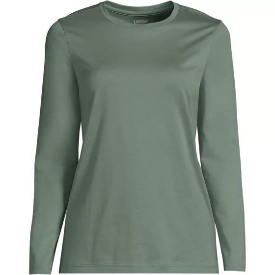 Women's Tall Relaxed Supima Cotton Long Sleeve Crewneck T-Shirt - primary