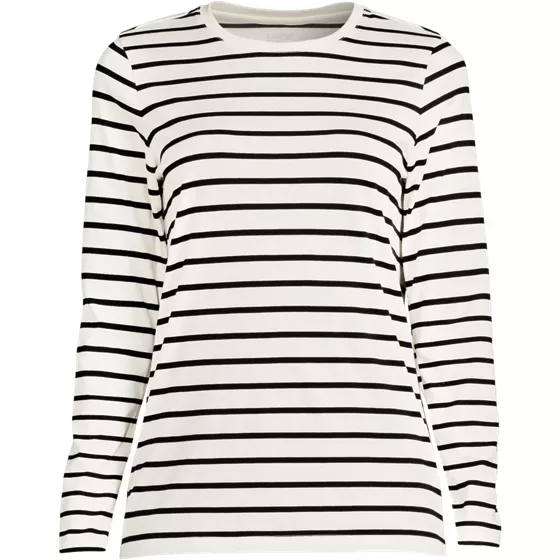 Plus Size Supima Cotton Long Sleeve Crewneck T-Shirt - primary