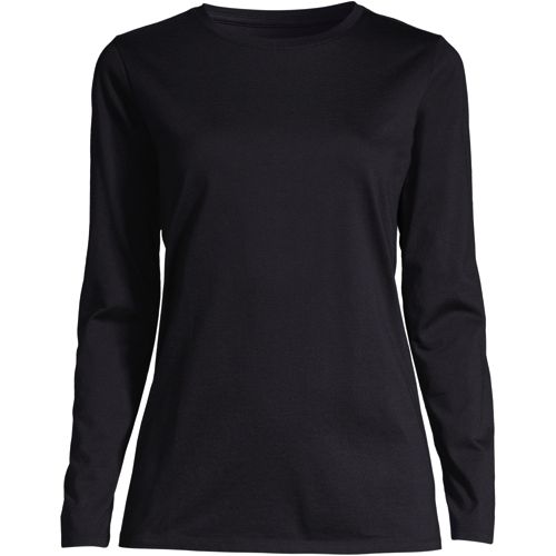 Women's Relaxed Supima Cotton Long Sleeve Crewneck T-Shirt, Regular, Shop  By Size, Women