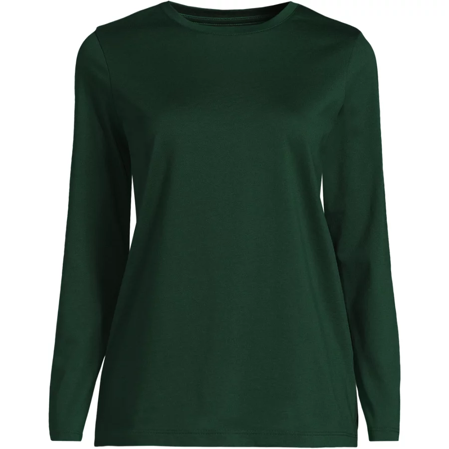 Women's Relaxed Supima Cotton Long Sleeve Crewneck T Shirt view 4