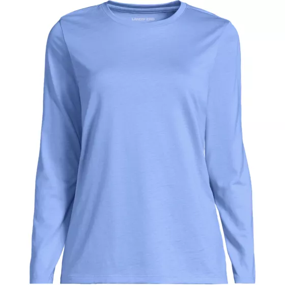 Plus Size Supima Cotton Long Sleeve Crewneck T-Shirt - primary