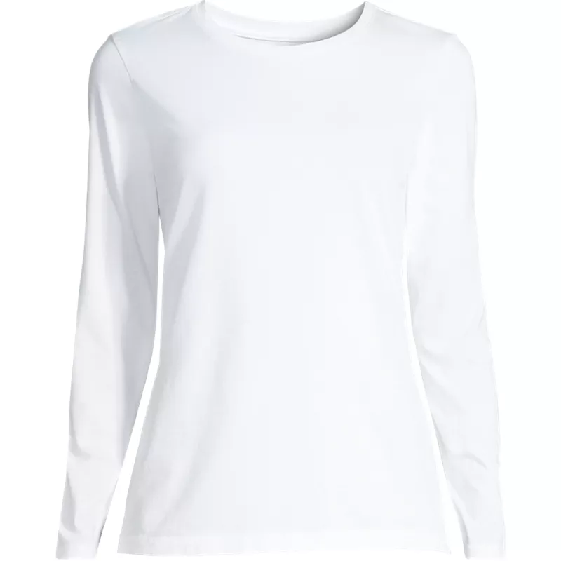 Supima Cotton Long Sleeve Crewneck T-Shirt, Front