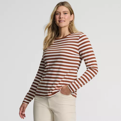 Supima Cotton Long Sleeve Crewneck T-Shirt, alternative image