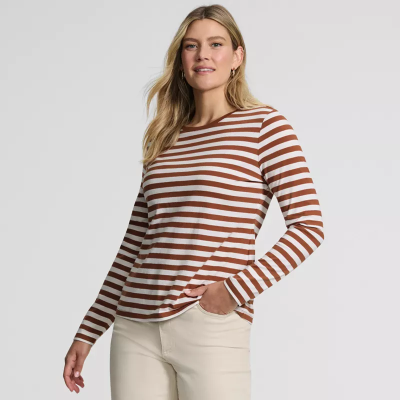 Supima Cotton Long Sleeve Crewneck T-Shirt, alternative image