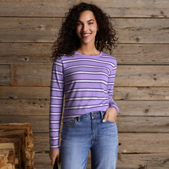 Supima Cotton Long Sleeve Crewneck T-Shirt - primary