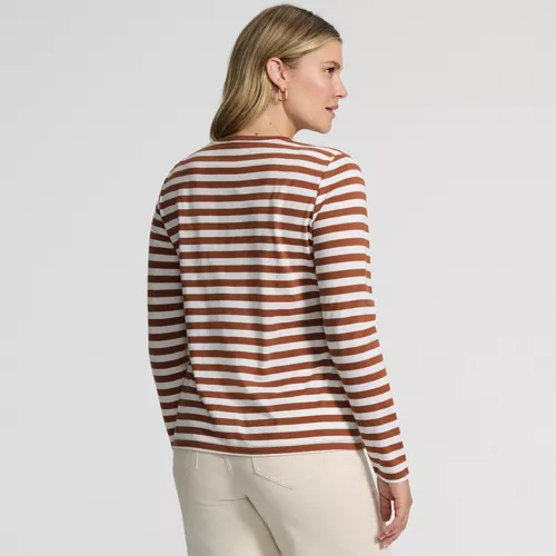 Supima Cotton Long Sleeve Crewneck T-Shirt, Back