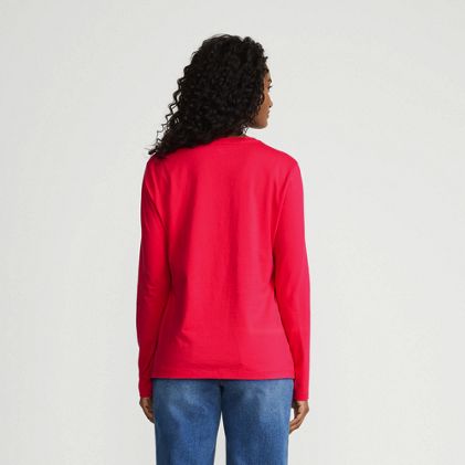 Women's Petite Relaxed Supima Cotton Long Sleeve Crew Neck T-Shirt - image 2