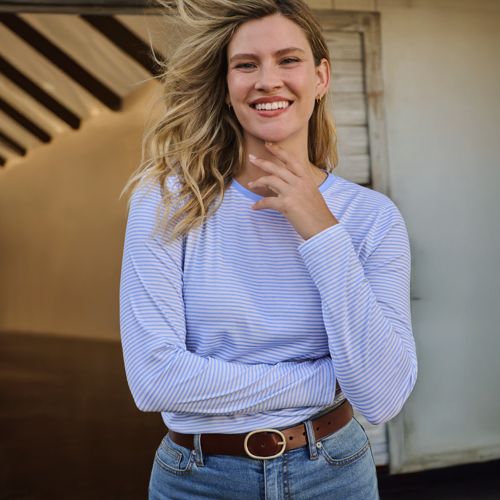 Women's Linen Split Neck Tunic Top