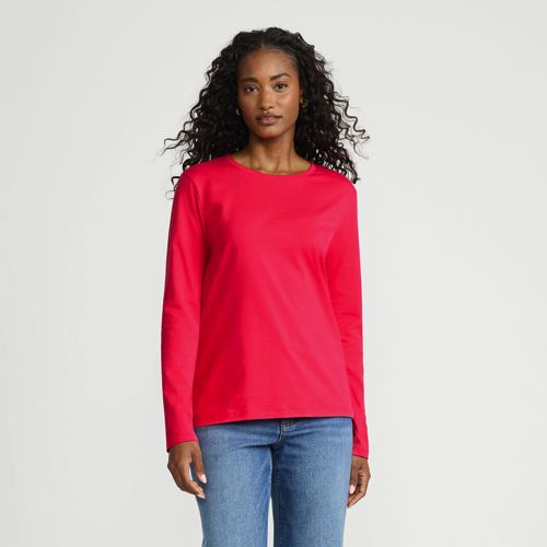 Supima Cotton Long Sleeve Crewneck T-Shirt, alternative image