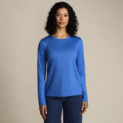 Supima Cotton Long Sleeve Crewneck T-Shirt, alternative image