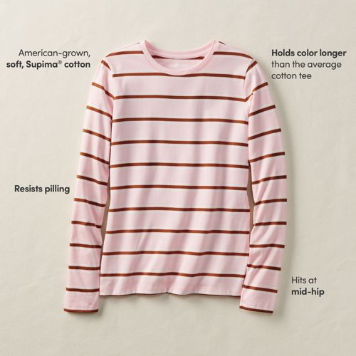 Supima Cotton Long Sleeve Crewneck T-Shirt, alternative image
