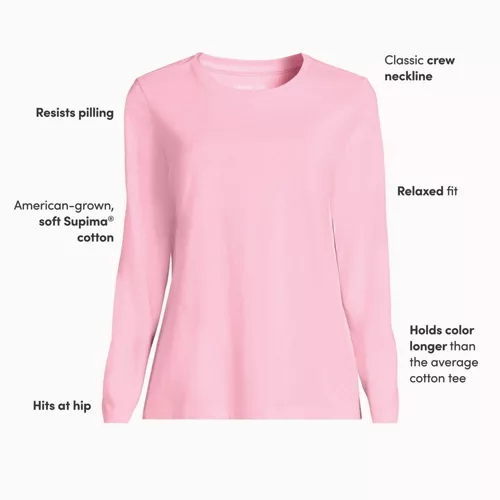 Supima Cotton Long Sleeve Crewneck T-Shirt, alternative image