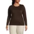 Plus Size Supima Cotton Long Sleeve Crewneck T-Shirt, Front