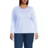 Plus Size Supima Cotton Long Sleeve Crewneck T-Shirt, Front