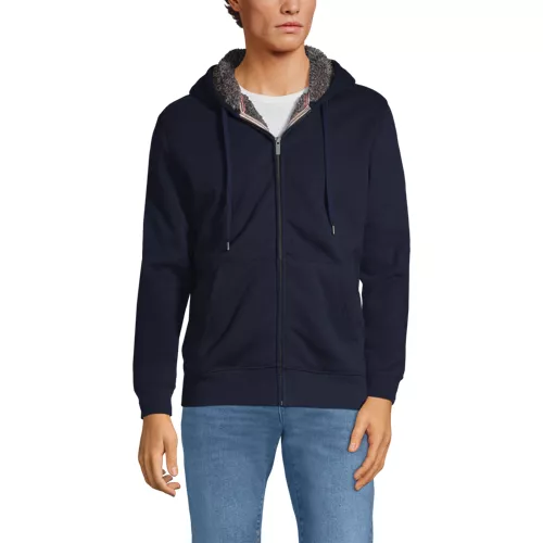 Men's Serious Sweats Full Zip Sherpa Fleece Hoodie, Front
